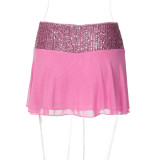 EVE Sequin Patchwork Backless Sling Two Piece Skirts Set LJSF-T6421544X
