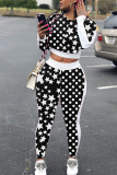 EVE Plus Size Stars Polka Dots Sport Pants Suit GAWE-5872
