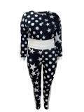 EVE Plus Size Stars Polka Dots Sport Pants Suit GAWE-5872