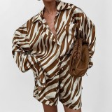 EVE Print Shirt Shorts Loose 2 Piece Set GXBQ-29251
