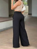 EVE Solid Color Loose Wide Leg Pants MIL-L338