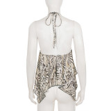 EVE Print Halterneck Irregular Tops GPKJ-MR49679