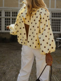 EVE Polka Dot Lantern Sleeves Loose Shirts GSRX-913