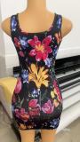 EVE Print Square Neck Sling Mini Dress GNJF-HWZ0010