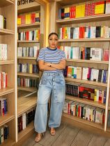 EVE Plus Size Asymmetrical Diagonal Button-down Jeans GYLN-9087