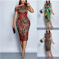 EVE Fashion Print Sleeveless Midi Dress GSRX-772