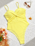 EVE Hollow Out Solid Color One Piece Swimsuit CSYZ-D852R