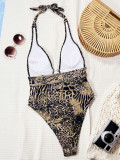 EVE Contrast Color Hollow Out One Piece Swimsuit CSYZ-G135RX
