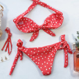 EVE Polka Dot Print Wrap Chest Bikinis 2 Piece Swimsuit CSYZ-1804
