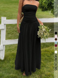 EVE Solid Color Slim Tube Top Maxi Dress GSRX-SRX813