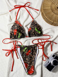 EVE Leopard Print Tie Up Bikinis 2 Piece Swimsuit CSYZ-TM11VY