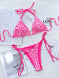 EVE Leopard Print Tie Up Bikinis 2 Piece Set CSYZ-C80W