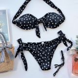 EVE Polka Dot Print Wrap Chest Bikinis 2 Piece Swimsuit CSYZ-1804