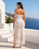 EVE Hollow Out See Through Tassel Maxi Dress ZSD-0358