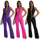 EVE Backless Halterneck Micro Flare Jumpsuit YF-11072