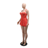 EVE Polka Dot Print Backless Romper CYA-902416