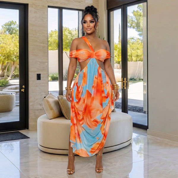 EVE Print Sexy Beach Maxi Dress BY-7731