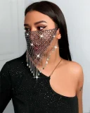 EVE Rhinestone-Embellished Tassel Patchwork Face Mask GZYY-1254