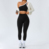 EVE Running Fitness Yoga Off-shoulder Sports Bra And Long Pants Two Piece Set YWHQ-WT25092