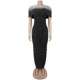 EVE One Shoulder Beading Evening Dress BY-7759