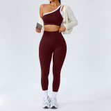 EVE Running Fitness Yoga Off-shoulder Sports Bra And Long Pants Two Piece Set YWHQ-WT25092