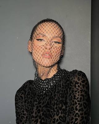 EVE Mesh Sparkle Diamond Fishing Net Headscarf Hat GZYY-W25036