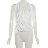 EVE Halterneck Backless Irregular Tops GZJQ-K6L11765A