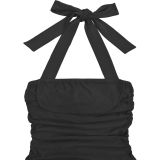EVE Halterneck Hot Drill Mini Dress BY-7755