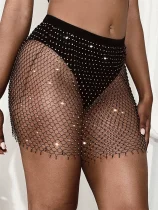 EVE Sexy Rhinestone Fishnet Mini Skirt GZYY-1235