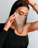 EVE Rhinestone-Embellished Tassel Patchwork Face Mask GZYY-1254