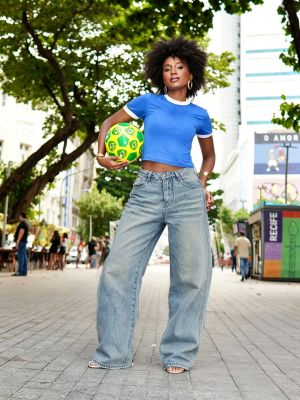 EVE Plus Size Loose Patchwork Jeans GYLN-1617