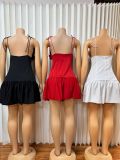 EVE Sexy V Neck Ruffles Mini Dress GADE-11197