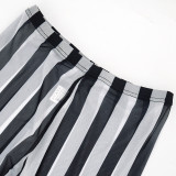 EVE Stripe Print Mesh Casual Pants MXBF-J26PT278