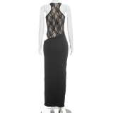 EVE Lace Patchwork Sleeveless Maxi Dress GSZM-D26DS244