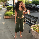 EVE Mesh Patchwork Sleeveless Two Piece Pants Set MXBF-Y26ST267