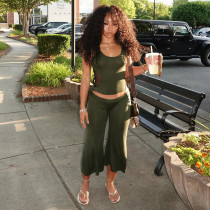 EVE Mesh Patchwork Sleeveless Two Piece Pants Set MXBF-Y26ST267