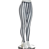 EVE Stripe Print Mesh Casual Pants MXBF-J26PT278