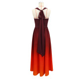 EVE V Neck Gradient-Color Maxi Dress GYLY-11264