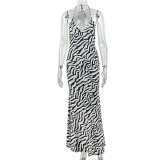 EVE Sexy Print V Neck Maxi Dress GJYO-JD305575