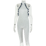 EVE Polka Dot Print Backless Jumpsuit GJYO-JP006337