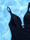 EVE Solid Color Backless One Piece Swimsuit CSYZ-D165W