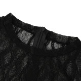 EVE Sexy See Through Hollow Out Two Piece Pants Set MZ-26008