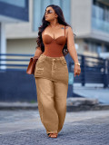 EVE Vintage Faux Two-Piece Wide Leg Jeans SH-391550