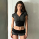 EVE Sport Zipper Knits Two Piece Shorts Set GPKJ-MR50085