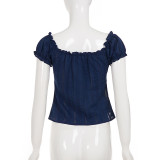 EVE Lace Patchwork Short Sleeve T Shirt GPKJ-MR49874