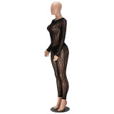 EVE Sexy See Through Hollow Out Two Piece Pants Set MZ-26008
