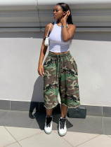 EVE Camouflage Print Wide Leg Fifth Pants SH-391602