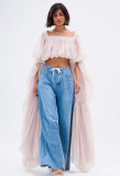 EVE Double-layered Chiffon Ruched Short Tops LSD-2921