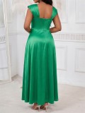 EVE Ice-Silk Solid Color Maxi Dress GYLY-9848