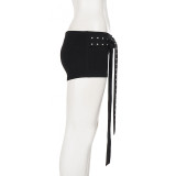 EVE Rivet Decorative Lace Up Shorts GPKJ-MR49597